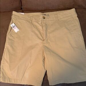Izod Men's Tan Flat-Front Shorts